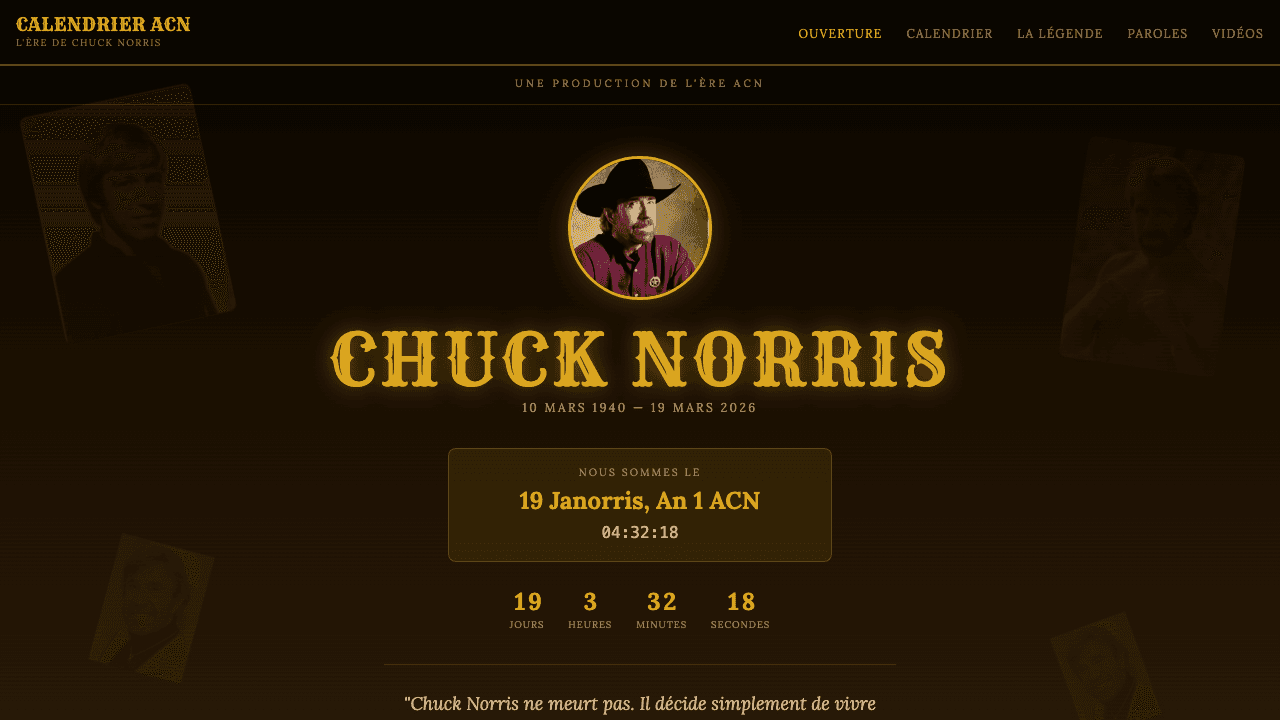 Chuck Forever — Calendrier ACN