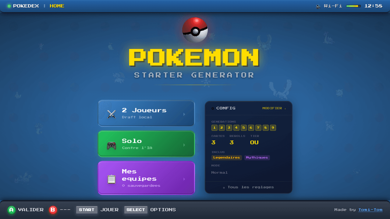 Pokérandom — Starter Generator