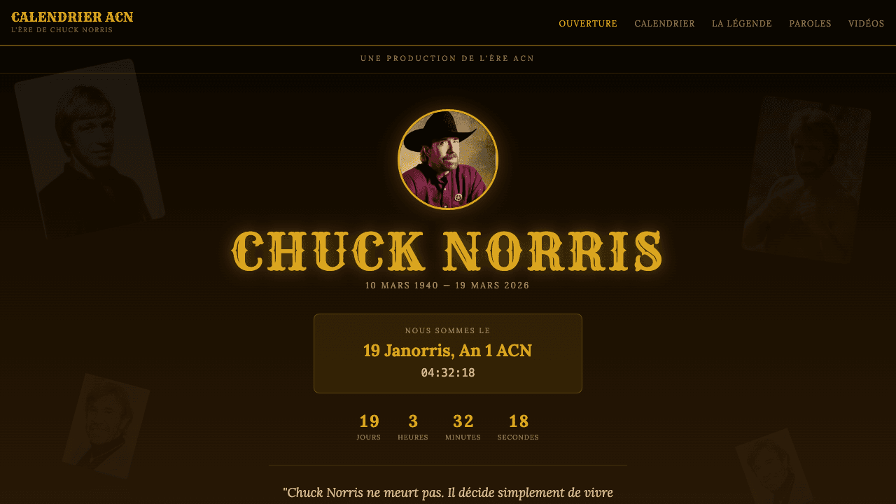 Chuck Forever — Calendrier ACN
